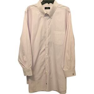 Holland & Sherry Bespoke Dress Shirt Pink Stripe Mens XXL